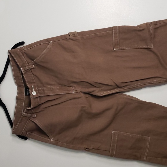 Refuge high rise carpenter cargo jeans brown medium 15.5” waist - Picture 3 of 8